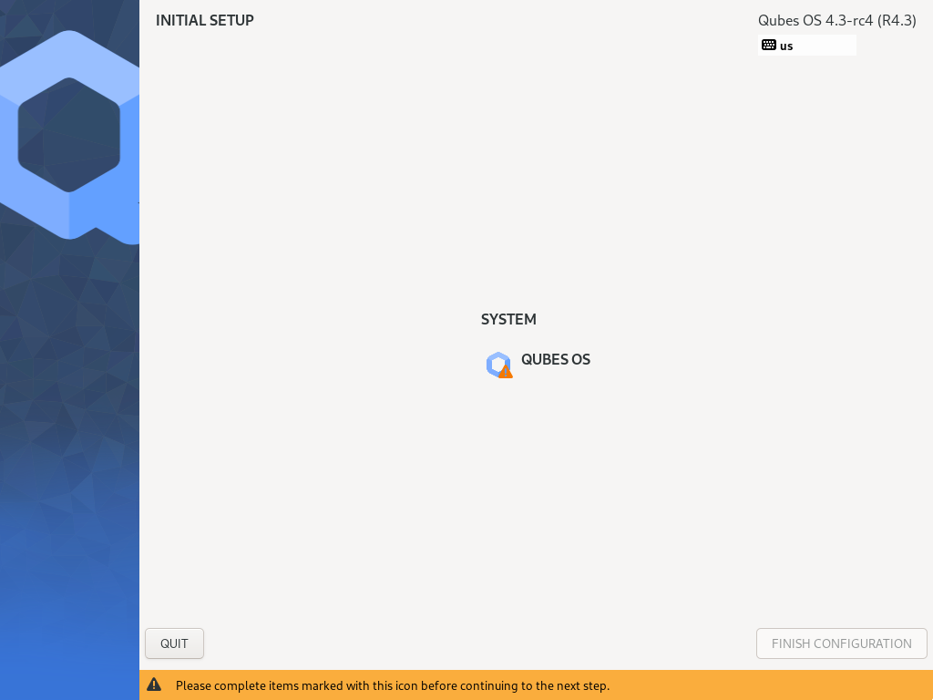 Window with link for final configuration